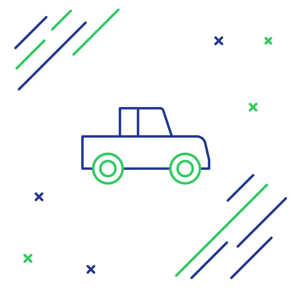 Ikona Line Car Izolované Bílém Pozadí Přední Pohled Barevný Koncept — Stockový vektor