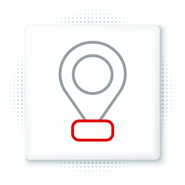 Linienkarte Pinsymbol Isoliert Auf Weißem Hintergrund Navigation Zeiger Standort Karte — Stockvektor