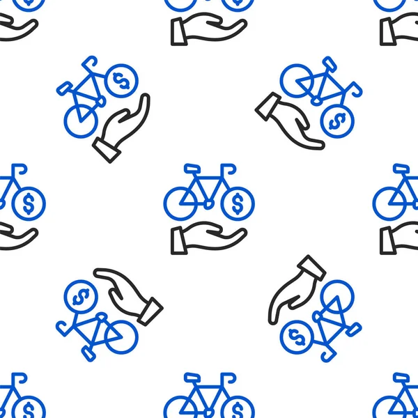 Γραμμή Ενοικίαση Ποδηλάτων Κινητό Εικονίδιο Εφαρμογή Απομονωμένη Αδιάλειπτη Μοτίβο Λευκό — Διανυσματικό Αρχείο