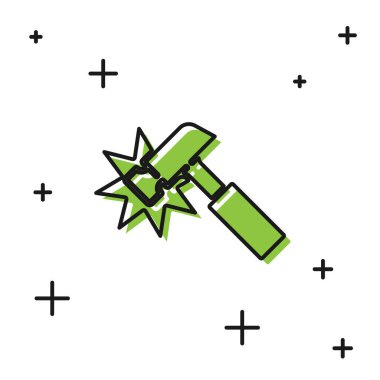 Siyah Tokmak simgesi beyaz arkaplanda izole edildi. Tamir için bir araç. Vektör.