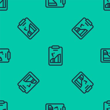 Mavi çizgi Gezegen Dünya 'nın küresel ısınma ikonuna erimesi yeşil arka planda izole edilmiş pürüzsüz bir desen. Ekolojik problemler ve çözümler - termometre. Vektör.