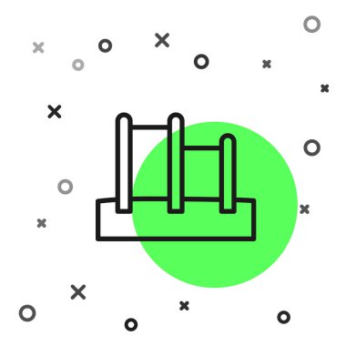 Siyah çizgi Spor Yatay Çubuk simgesi beyaz arkaplanda izole edildi. Vektör.