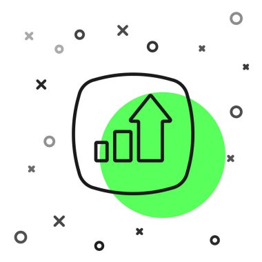 Siyah çizgi finansal büyüme ikonu beyaz arka planda izole edildi. Gelirleri arttırıyorum. Vektör