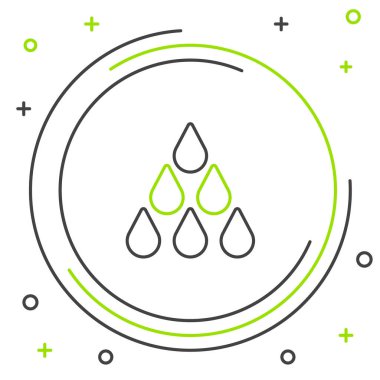 Çizgi Su bırakma simgesi beyaz arkaplanda izole edildi. Renkli taslak konsepti. Vektör