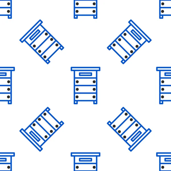 Arı ikonu için çizgi kovanı beyaz arka planda izole edilmiş pürüzsüz desen. Arı kovanı sembolü. Apiary ve arı yetiştiriciliği. Tatlı doğal yemek. Renkli taslak konsepti. Vektör.