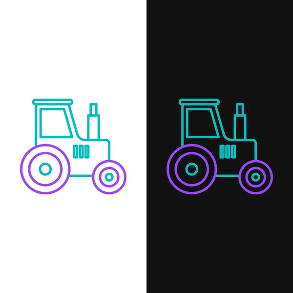 Line Tractor Icon Isolated White Black Background Colorful Outline Concept — Stock Vector
