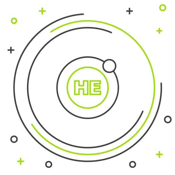 Linie Helium Chemisches Element Symbol Isoliert Auf Weißem Hintergrund Helium — Stockvektor