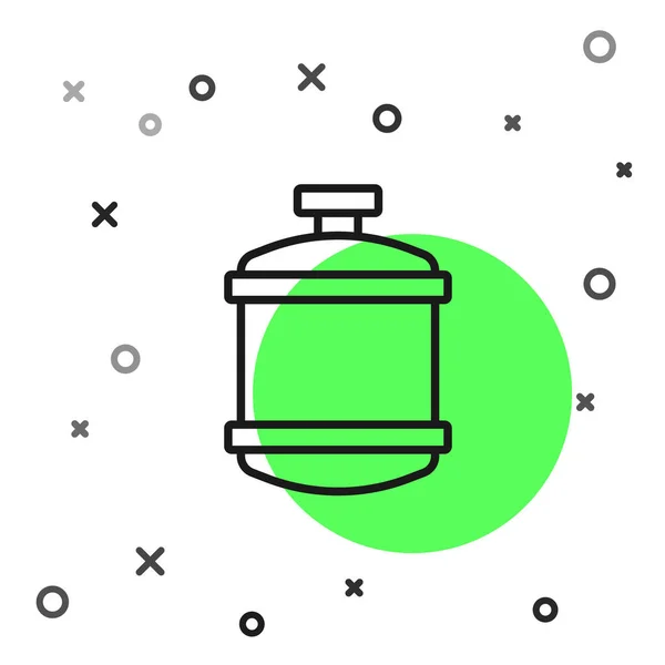 Zwarte Lijn Propaan Gas Tank Pictogram Geïsoleerd Witte Achtergrond Ontvlambaar — Stockvector