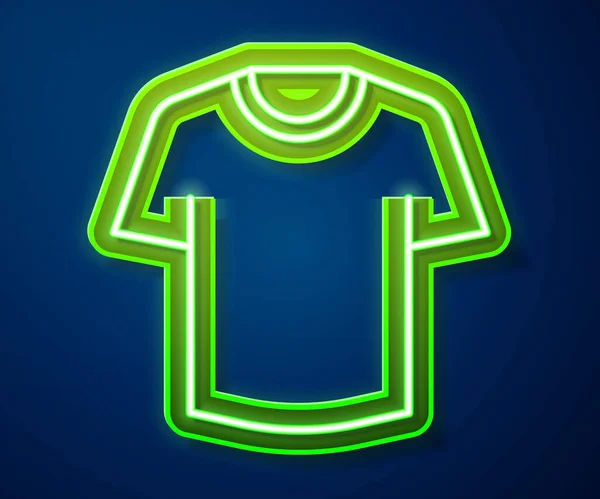 Leuchtendes Neonliniges Shirt Symbol Isoliert Auf Blauem Hintergrund Vektor — Stockvektor