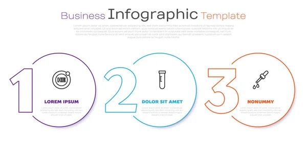 Set Line Helium Test Tube Pipette Business Infographic Template Vector — Stock Vector