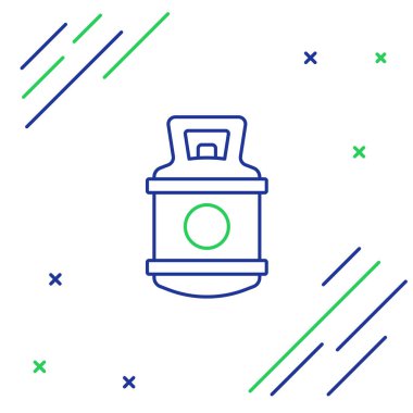 Beyaz arka planda Propan gazı ikonu izole edildi. Yanabilir benzin deposu ikonu. Renkli taslak konsepti. Vektör