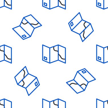 Katlanmış harita simgesi beyaz arkaplanda izole edilmiş kusursuz desen. Renkli taslak konsepti. Vektör