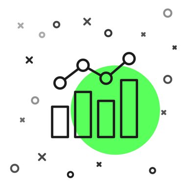 Siyah çizgi finansal büyüme ikonu beyaz arka planda izole edildi. Gelirleri arttırıyorum. Vektör