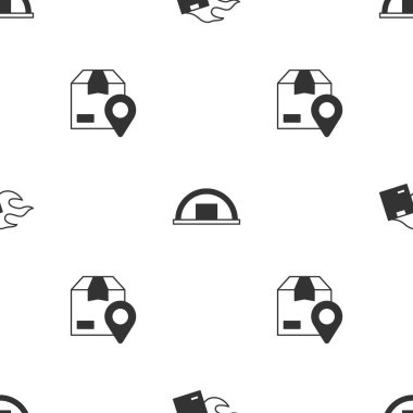 Karton karton kutu, depo ve konumu kusursuz bir şablona ayarla. Vektör