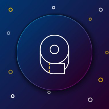 Hat tuvalet kağıdı rulosu simgesi mavi arkaplanda izole edildi. Renkli taslak konsepti. Vektör