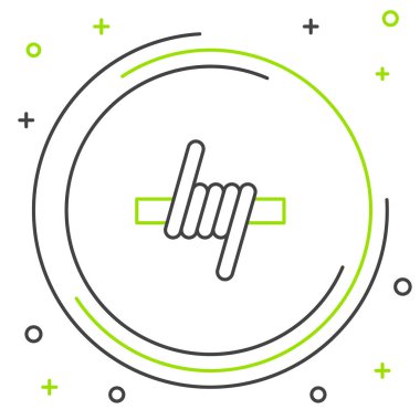 Beyaz arkaplanda çizgi dikenli tel simgesi izole edildi. Renkli taslak konsepti. Vektör