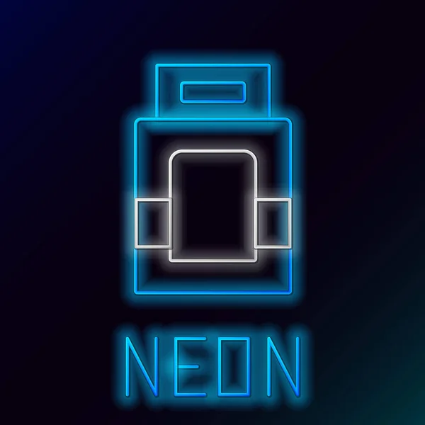 Gloeiende neon lijn Wasmiddel voor automatische wasmachine icoon geïsoleerd op zwarte achtergrond. Kleurrijk concept. Vector — Stockvector