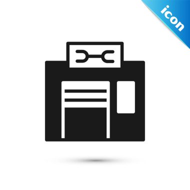 Beyaz arka planda gri bisiklet tamir ikonu izole edildi. Vektör