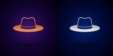 Siyah arka planda izole edilmiş kurdele ikonlu altın ve gümüş adam şapkası. Vektör