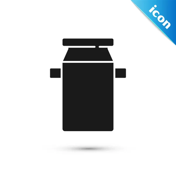 Grey Can container voor melk pictogram geïsoleerd op witte achtergrond. Vector — Stockvector