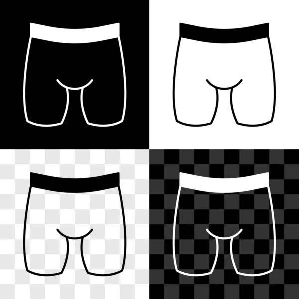 Ställ Cykling shorts ikon isolerad på svart och vitt, transparent bakgrund. Vektor — Stock vektor