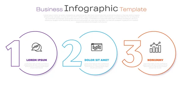 Definir linha de crescimento financeiro, Navegador com mercado de ações e. Modelo de infográfico de negócios. Vetor — Vetor de Stock