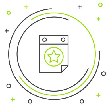 Beyaz arkaplanda 4 Temmuz tarihli Satır Günü takvimi izole edildi. ABD Bağımsızlık Günü. 4 Temmuz. Renkli taslak konsepti. Vektör