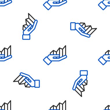 Çizgi pasta grafiği bilgi simgesi beyaz arkaplanda izole edilmiş kusursuz desen. Diyagram çizelgesi. Renkli taslak konsepti. Vektör