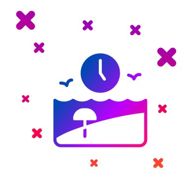 Beyaz arkaplanda renk tatil simgesi izole edildi. Kademeli rastgele dinamik şekiller. Vektör.