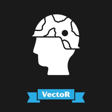 Beyaz Ordu askeri simgesi siyah arkaplanda izole edildi. Vektör.