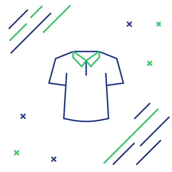 Line Shirt Simgesi Beyaz Arkaplanda Izole Edildi Renkli Taslak Konsepti — Stok Vektör