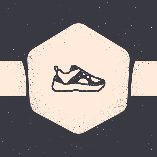 Grunge Fitness Tênis Sapatos Para Treinamento Correndo Ícone Isolado Fundo —  Vetores de Stock