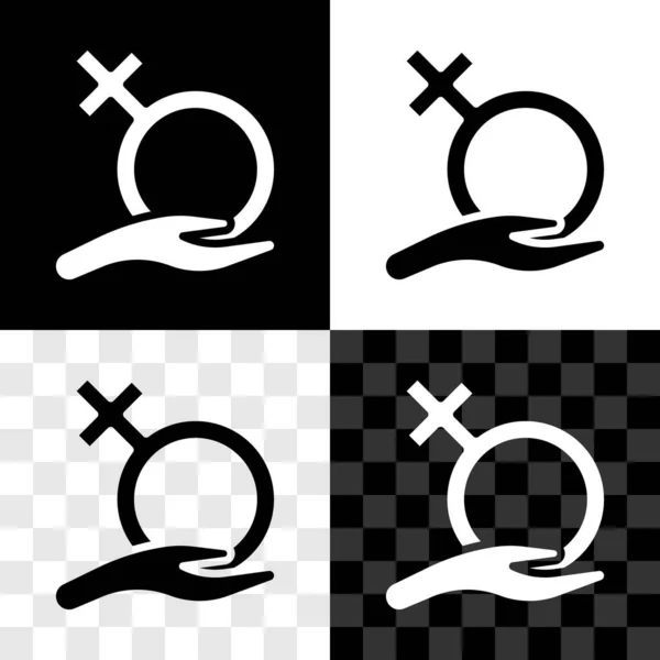 Set Icona Simbolo Genere Femminile Isolato Sfondo Bianco Nero Trasparente — Vettoriale Stock