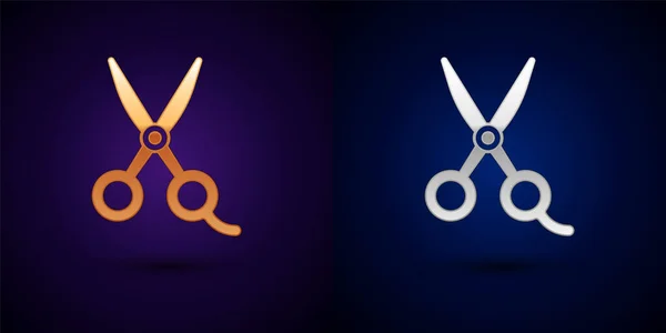 은으로 Scissors 드레서 아이콘은 배경에 분리되어 드레서 패션계의 미용실 이발사 — 스톡 벡터