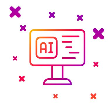 Renk çizgisi Yazılımı, Web Geliştirici programlama kodu simgesi beyaz arkaplanda izole edildi. Program kodunun rastgele bilgisayar betiği parçalarını Javascript et. Kademeli rastgele dinamik şekiller. Vektör.