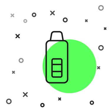 Tıbbi muayene ikonu için siyah çizgi dijital termometresi beyaz arka planda izole edildi. Vektör