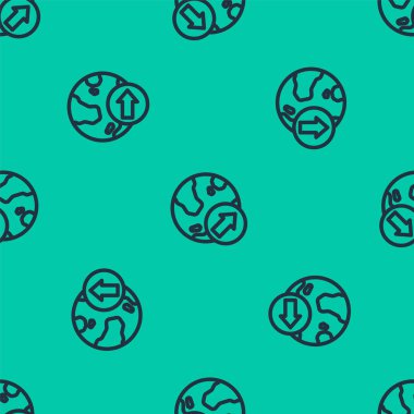 Mavi çizgi Finansal büyüme ikonu yeşil arka planda izole edilmiş pürüzsüz desen. Gelirleri arttırıyorum. Vektör