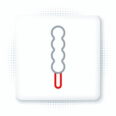 Line Lolipop simgesi beyaz arkaplanda izole edildi. Şeker işareti. Yemek, lezzetli bir sembol. Renkli taslak konsepti. Vektör