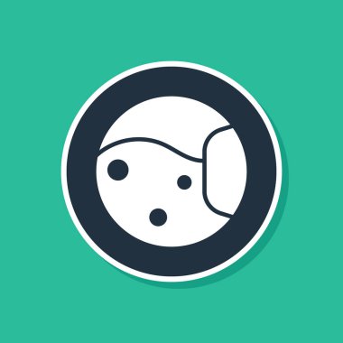 Mavi Yıkama simgesi yeşil arkaplanda izole edildi. Çamaşır makinesi simgesi. Çamaşır makinesi, çamaşır makinesi. Ev aletleri sembolü. Vektör