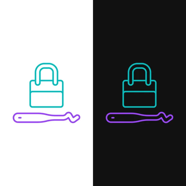 Linha Lockpicks Picaretas Bloqueio Para Ícone Captura Bloqueio Isolado Fundo — Vetor de Stock