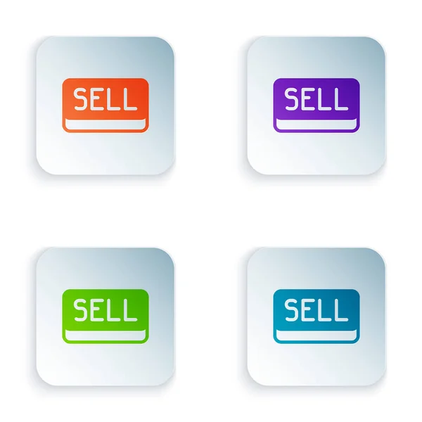 Color Sell Button Icon Isolated White Background Financial Stock Investment — Stock Vector