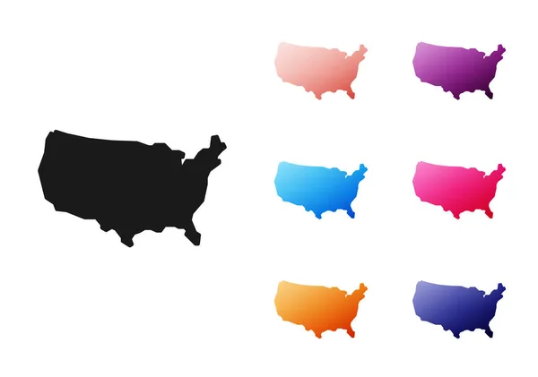 Icono Mapa Black Usa Aislado Sobre Fondo Blanco Mapa Los — Vector de stock