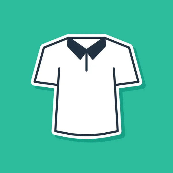 Camisa Azul Icono Aislado Sobre Fondo Verde Vector — Vector de stock