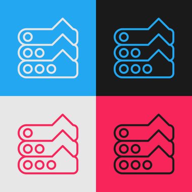 Grafik çizelgesi, çizelge, grafik, diyagram, bilgi grafiği, turta grafik simgesi renk arkaplanında izole. Vektör