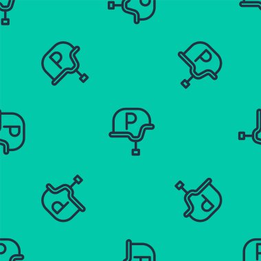 Mavi çizgi savaş muhabiri ikon yeşil arka planda kusursuz desen izole etti. Canlı haberler. Vektör