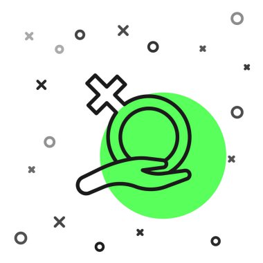 Beyaz arka planda siyah çizgi kadın cinsiyet simgesi izole edildi. Venüs sembolü. Bir kadın ya da organizmanın sembolü. Vektör