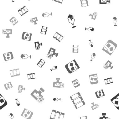 Bir bardak bira, shot bardağı, viski ve viski şişesi ve kusursuz bir şablon. Vektör