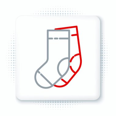 Çorap çizgi simgesi beyaz arkaplanda izole edildi. Renkli taslak konsepti. Vektör.