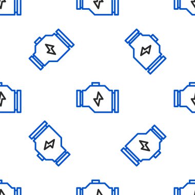 Çizgi denetimi motor simgesi beyaz arkaplanda izole edilmiş kusursuz desen. Renkli taslak konsepti. Vektör