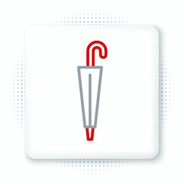 Beyaz arkaplanda izole edilmiş klasik zarif şemsiye simgesi. Yağmur koruma sembolü. Renkli taslak konsepti. Vektör